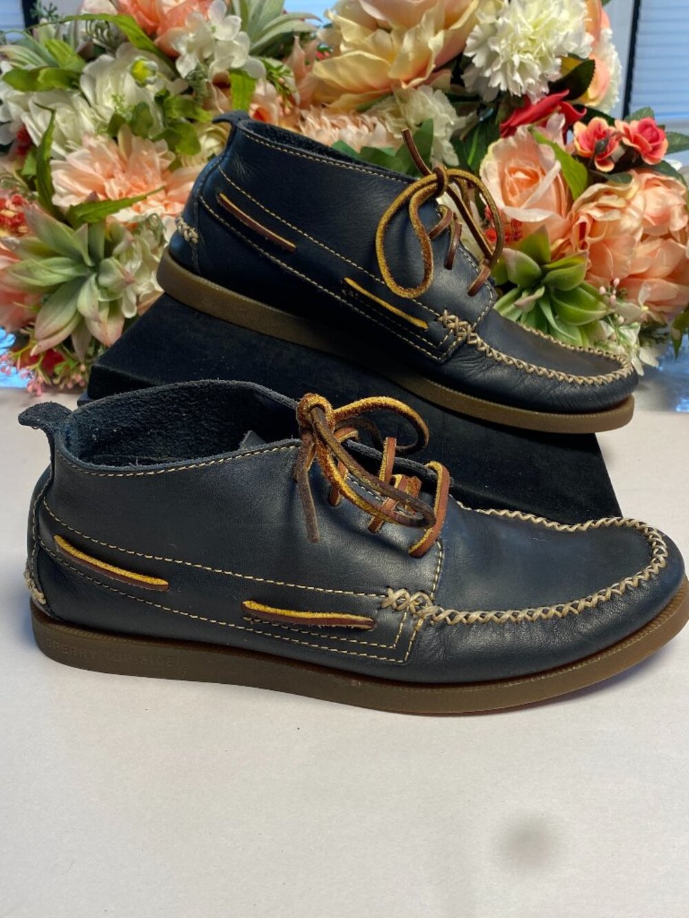 Sperry Top-Sider Navy Leather Boat Chukka Shoes Men’s 7